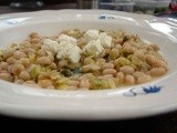 Leeks, white beans and French feta and smoked eggplant-couscous croquettes