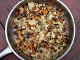 Navy beans with fennel and roasted sweet potatoes, and butter-fried croquettes