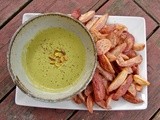 Pistachio tarator sauce and roasted fingerlings