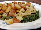 Potatoes, artichoke hearts and chard