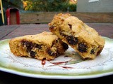 Pumpkin blondies with chocolate-covered ginger