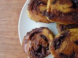 Pumpkin chocolate chip spiral cookies