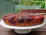 Red velvet apricot & cherry upside-down cake