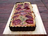 Roasted beet, arugula and goat cheese tart