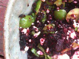 Roasted beet “relish” with olives and feta