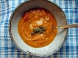 Roasted butternut and tomato soup with butter beans
