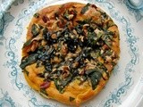 Roasted butternut-choux nests with spinach, pecans and smoked gouda