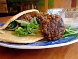 Roasted butternut farro balls and rosemary walnut tarator sauce