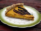 Roasted butternut & portobello tart with a pecan crust