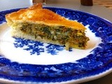 Roasted butternut, spinach, raisin and pine nut pie