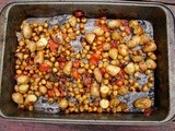 Roasted chickpeas, potatoes and tomatoes