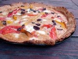 Roasted pepper and tomato tart with almond-hazelnut crust
