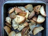 Roasted potatoes and artichoke hearts