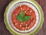 Roasted (tomato, beet, & zucchini) sauce with basil and pine nuts