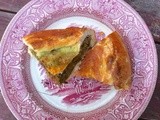 Roasted turnip, spinach and walnut pie