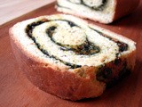 Spinach raisin spiral bread