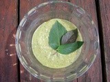 Summery almond sauce with lime, mint, basil, and tamari