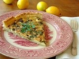 Tart with ramps, chervil, and meyer lemons