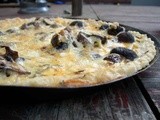 Tomme de savoie and roasted mushroom tart