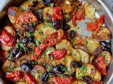 Baked Potatoes with Onions, Tomatoes and Olives – Zeytinli Patates Bastısı