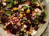Beetroot with Olives, Toasted Hazelnuts and Pul Biber Oil