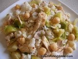 Chickpea Pilaf with Chicken and Vegetables; Turn Your Leftovers into a Complete, Delicious Meal