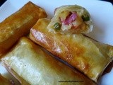 Pastry rolls with pastirma, cheese and vegetables; Pacanga Boregi