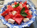 Watermelon and White Cheese (Feta) Salad; Karpuz, Peynir, Ekmek