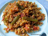 Wholesome Bulgur Pilaf with Freekeh, Green Beans and Red Onions