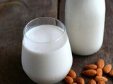 Almond Milk Recipe-Homemade Almond Milk-How to make Almond Milk at Home