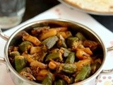 Aloo Bhindi Sabzi Recipe-Potato Lady's Finger Curry-How to make Aloo Bhindi Fry