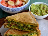 Avocado Sandwich Recipe-Vegetarian Avocado Sandwich Toast-Indian Style
