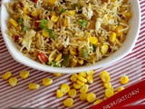 Corn Capsicum Pulao (Rice)-Easy Pulao Recipe