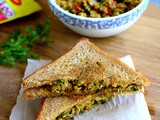 Egg Bhurji Sandwich Recipe-How to make Egg Sandwich-Indian Style