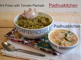 Mint Rice-Pudina Pulao with Tomato Thayir Pachadi