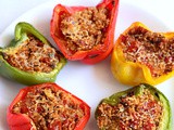 Quinoa Mushroom Stuffed Bell Pepper Recipe-Stuffed Peppers with Quinoa