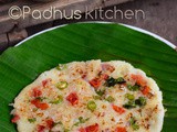 Rava Uttapam-Instant Sooji Uthappam Recipe-Semolina Onion Oothappam