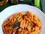 Roasted Bell Pepper Pasta Recipe-Penne Pasta in Roasted Bell Pepper Sauce