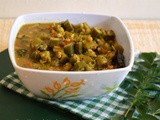 Vendakkai Puli Pachadi-Indian Okra Recipes-Bhindi Recipe
