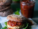 Chicken Burgers and Tomato & Ginger Chutney