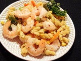Easy Delicious Garlic Shrimp and Pasta w/Vegetables