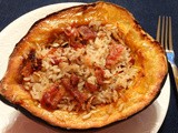 Fall's Quintessential Vegetable ~~~ Roasted Acorn Squash Stuffed with Rice