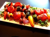 Grilled Vegetable Kabobs in White Wine and Honey Marinade