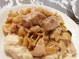Midwestern Chicken and Noodles over Mashed Potatoes and My 8 Year Blogiversary