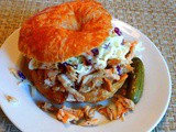 Shredded bbq Salmon on a Croissant