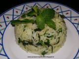 Mint rice in coconut milk