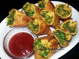 Pudachi vadi / sambhar vadi / coriander stuffed spring rolls