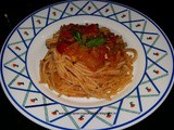 Spaghetti with exotic vegetables