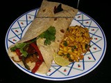 Veg fajita with burnt corn