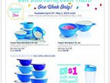 Tupperware special sale April 25 – May 1 2015